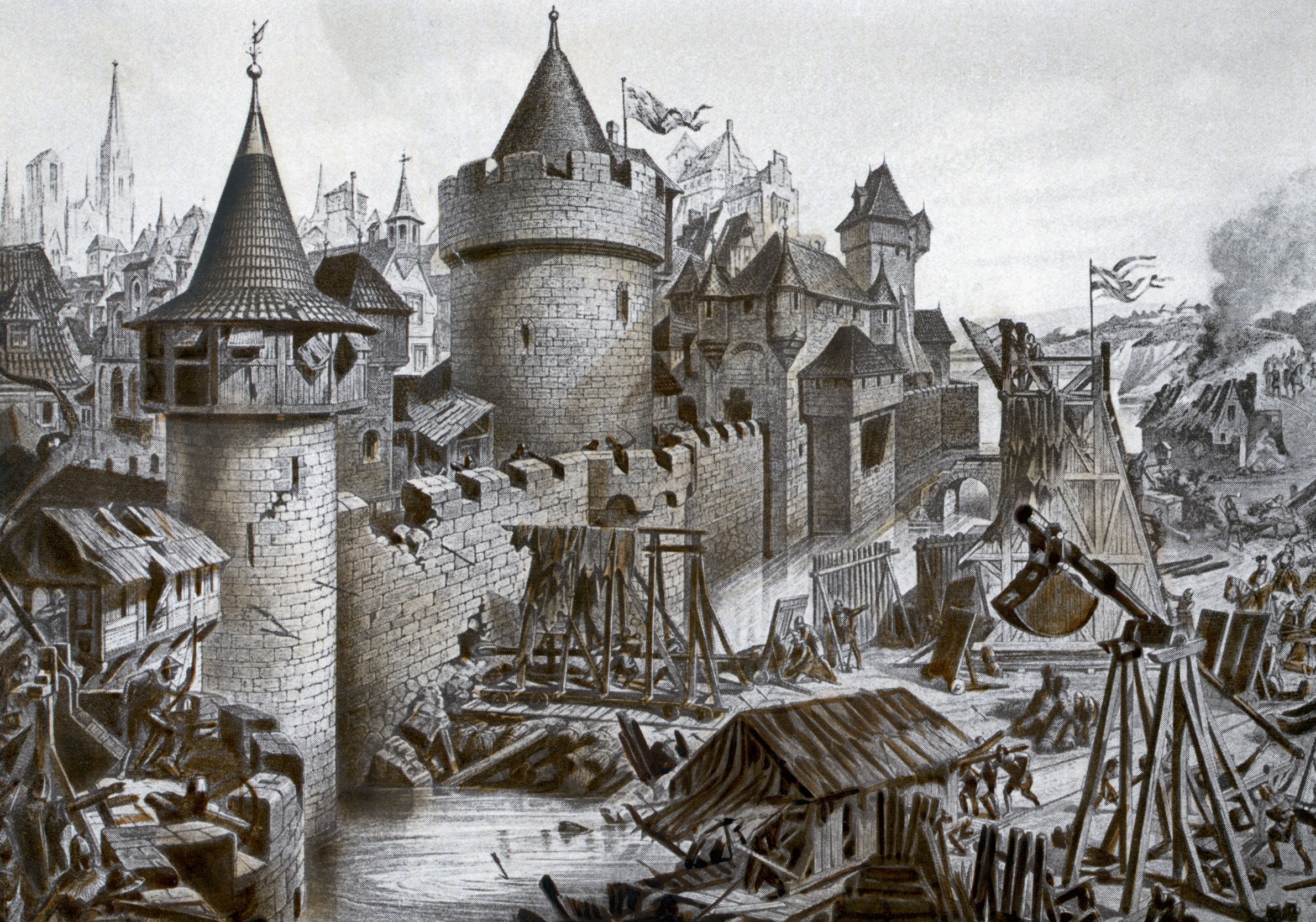 Штурм замка в средневековье