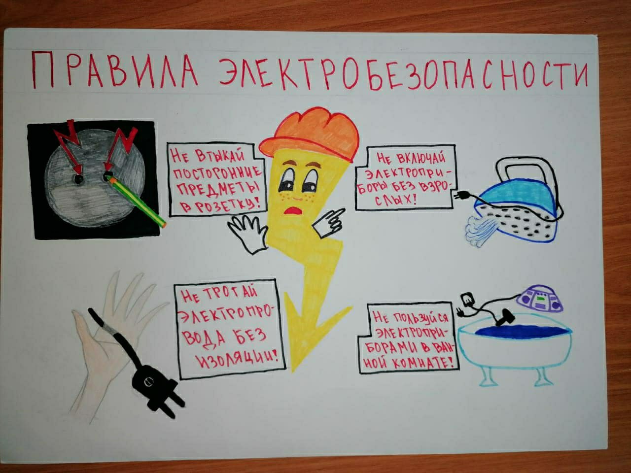 Плакат по электробезопасности в быту