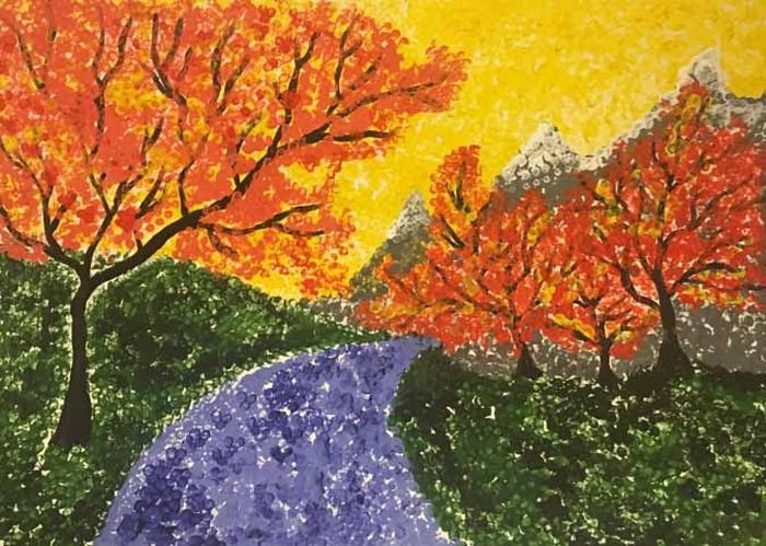 Рисунок на тему осень ватными палочками (48 фото) » рисунки для срисовки на  Газ-квас.ком
