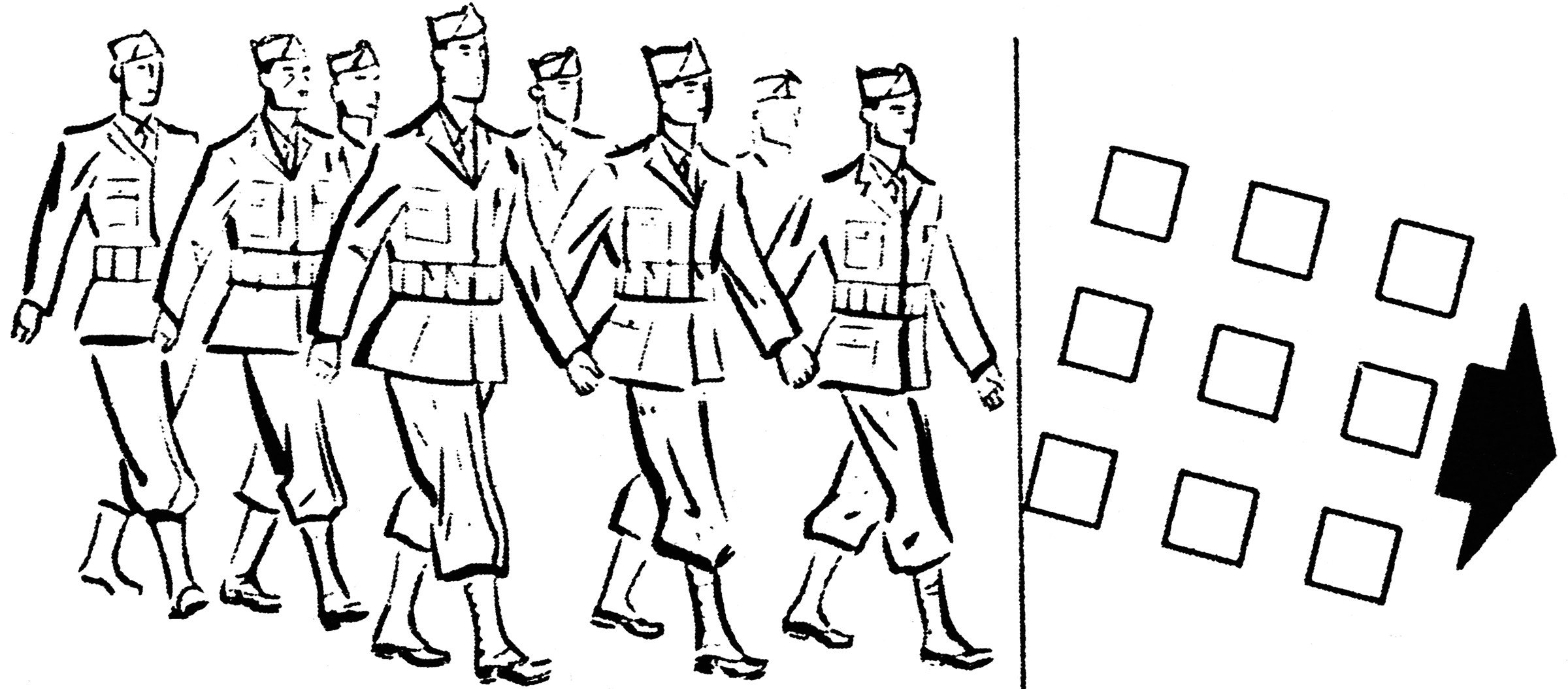 Рисование: солдат в строю