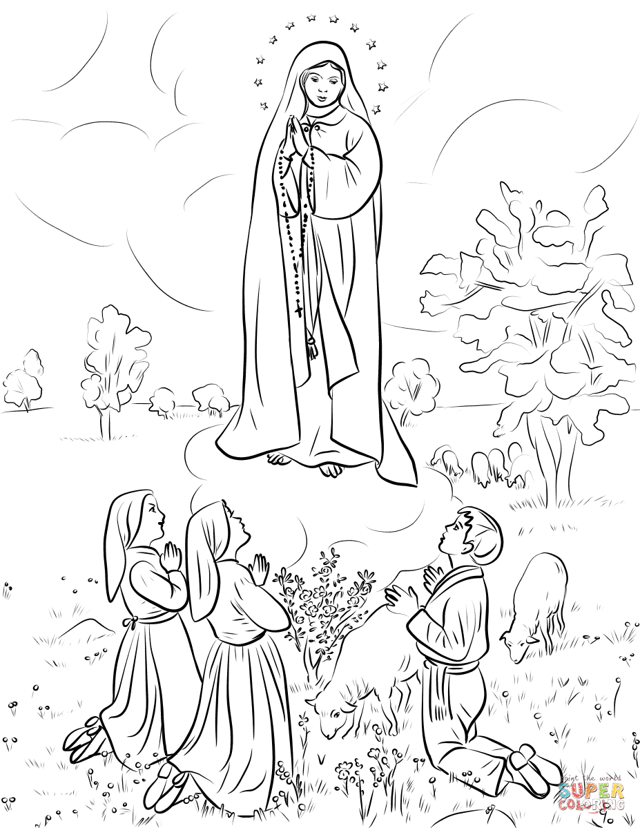 Раскраска Покров Пресвятой Богородицы для детей