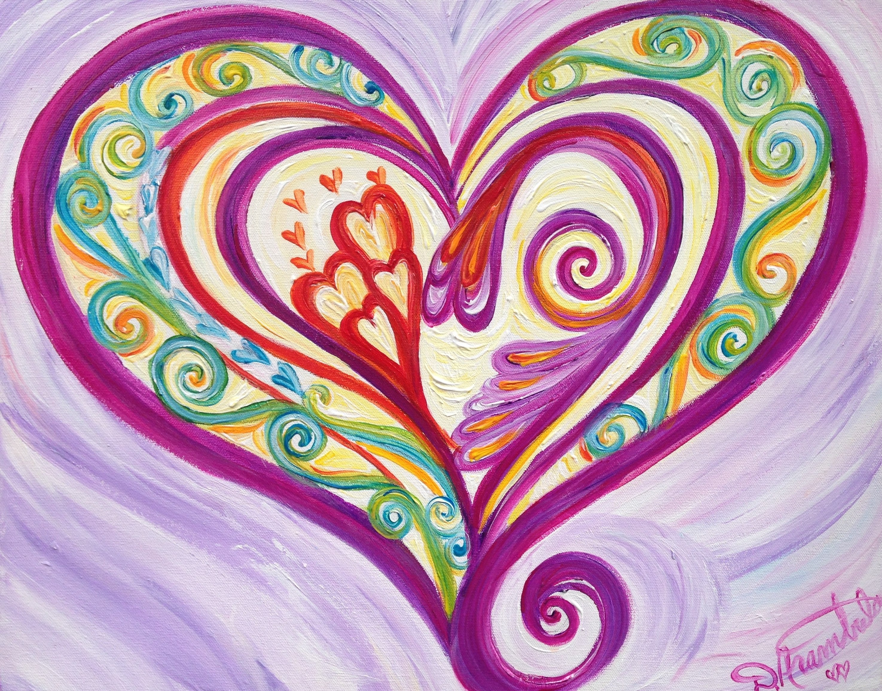 Рисунок сердце для детей красками