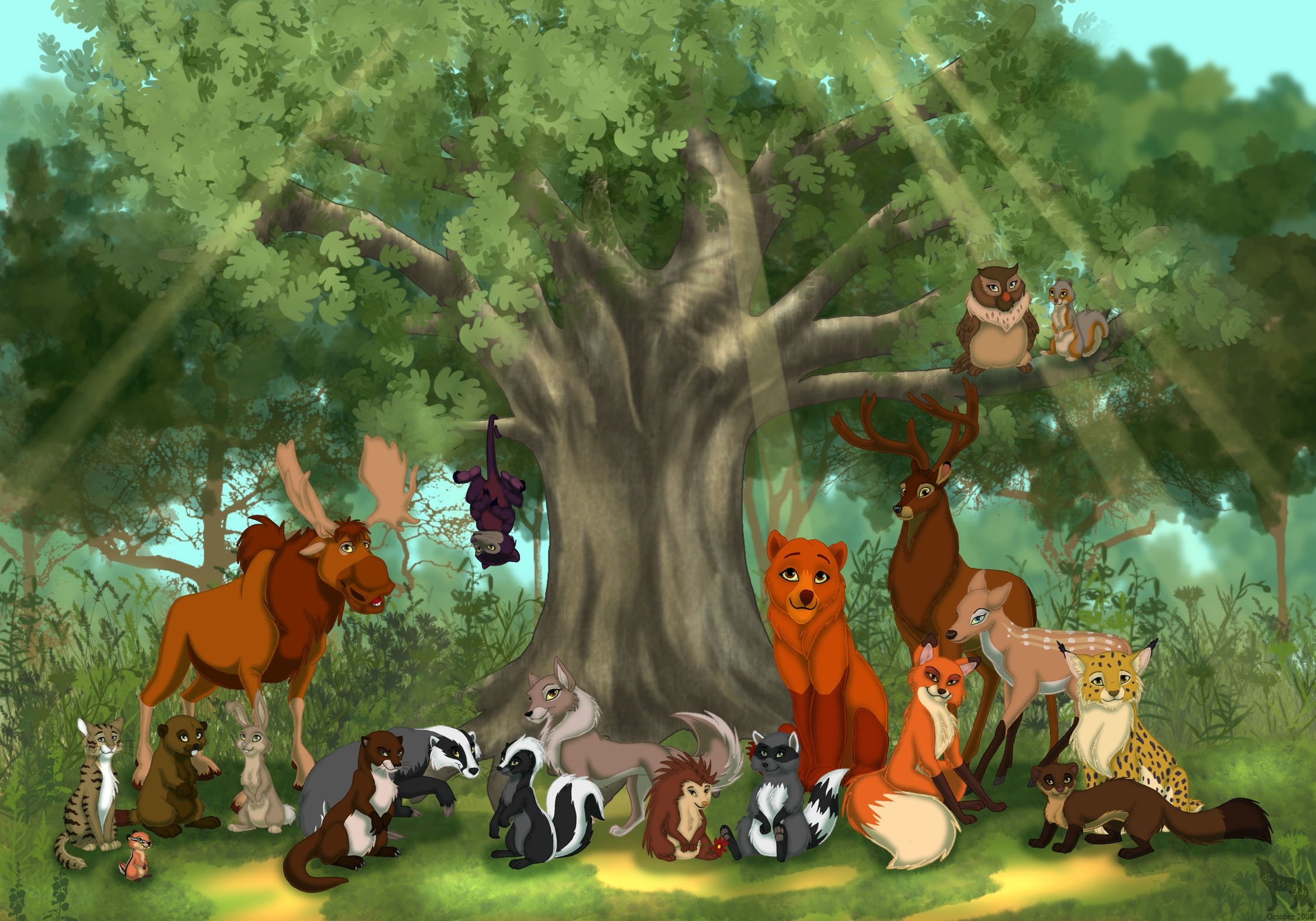 Сказочный лес с животными