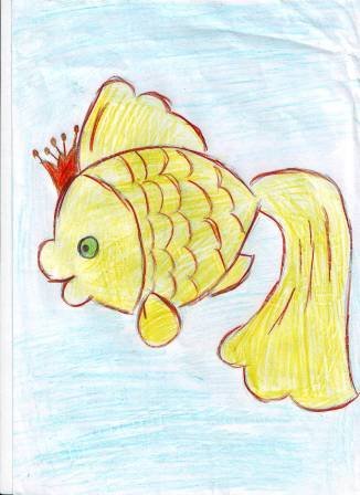 Рисунок к сказке Пушкина Золотая рыбка 1 класс