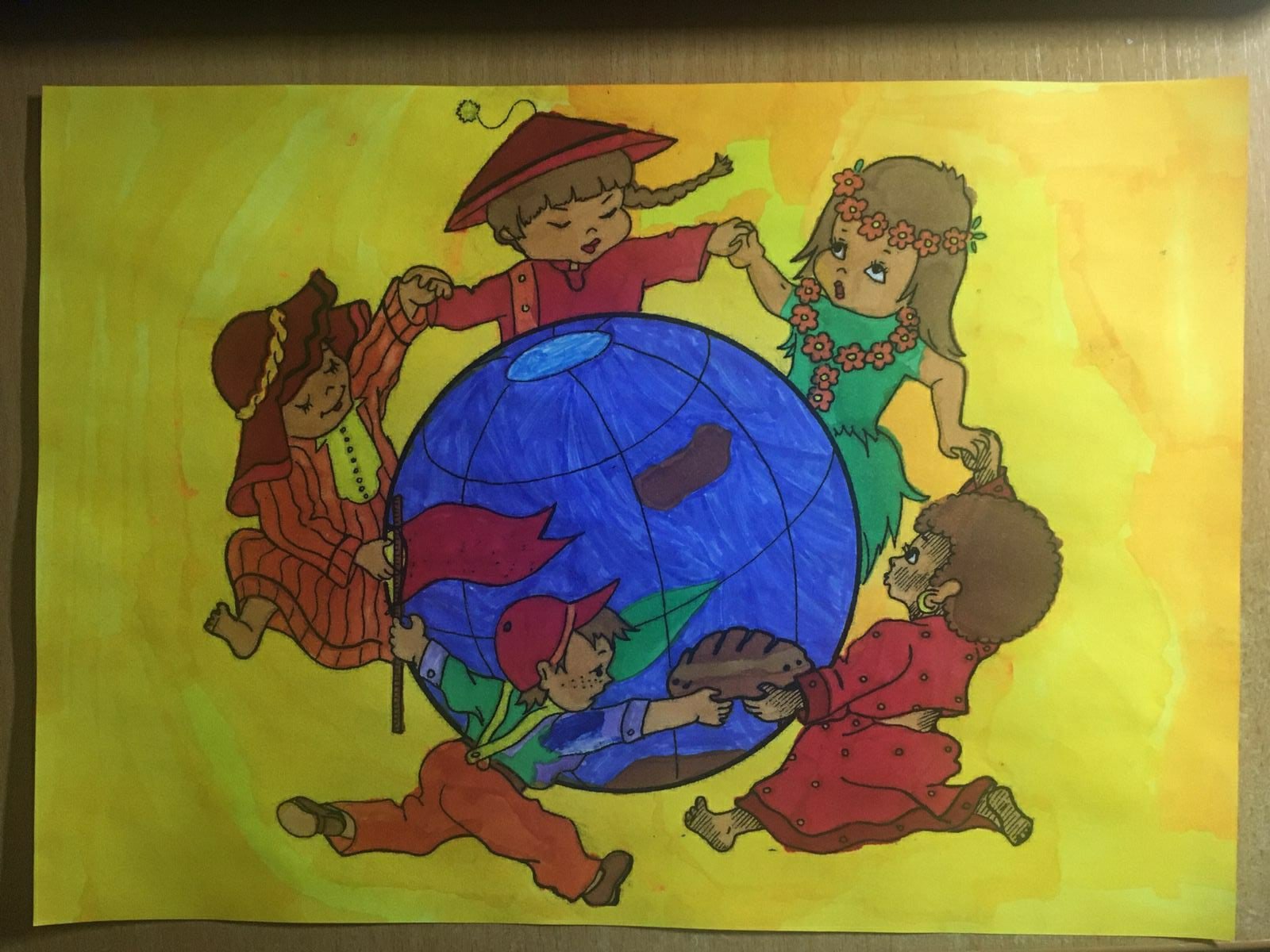 Рисунки для детей единство народов еда