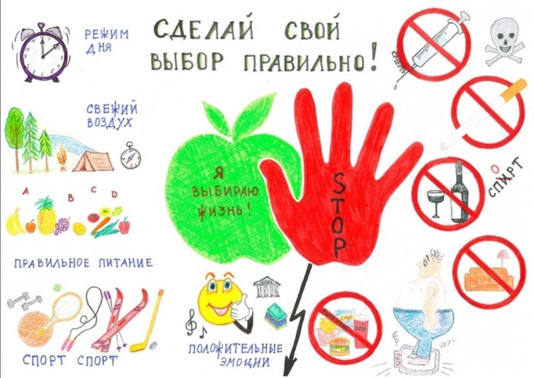 Плакат о здоровом образе жизни для школьников