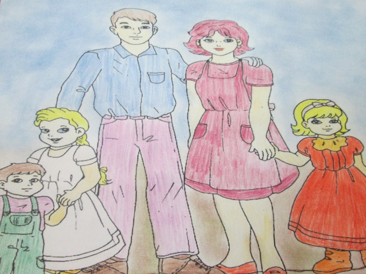 Детские рисунки счастливая семья