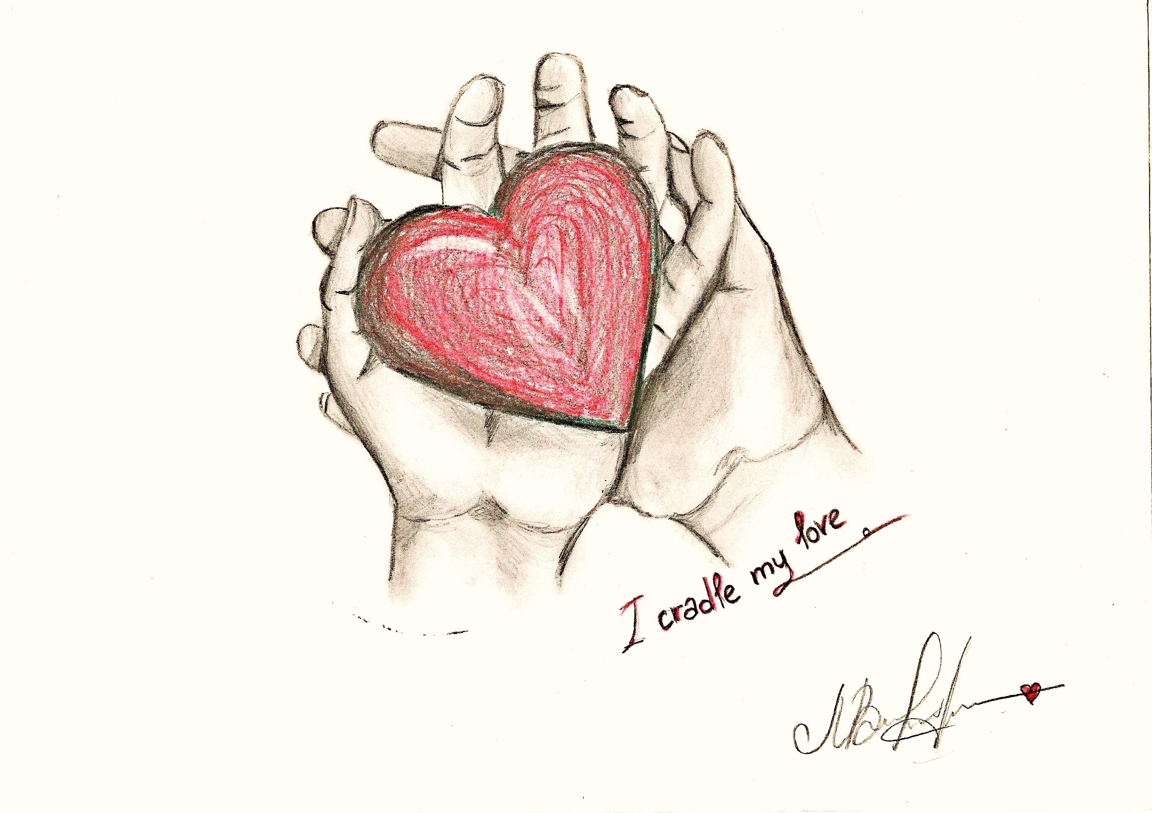 Рисунки карандашом сердце в руках