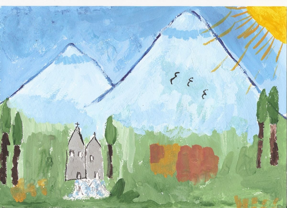 Тема произведения легкие горы. Рисование гор. Горы глазами детей. Горный пейзаж детям рисование. Горы рисунок.