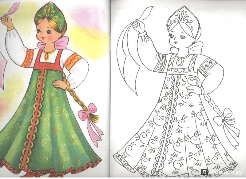 Русские костюмы рисунки