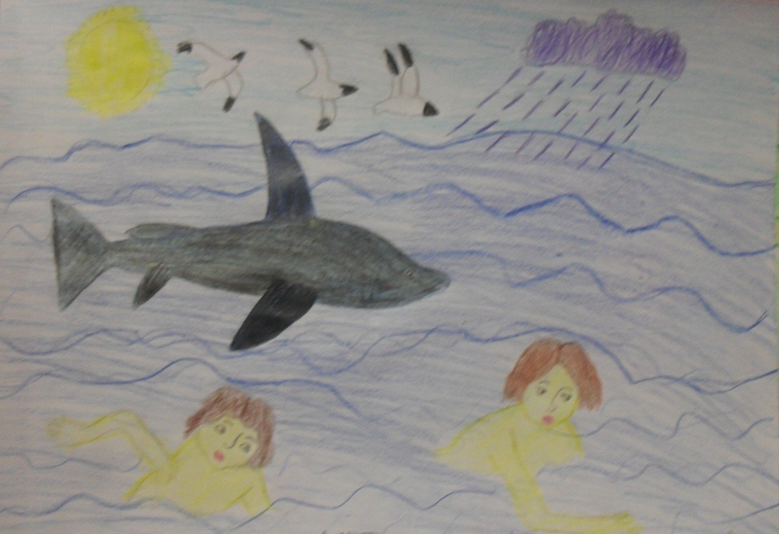 Рисунок к рассказу акула Лев толстой 3 класс