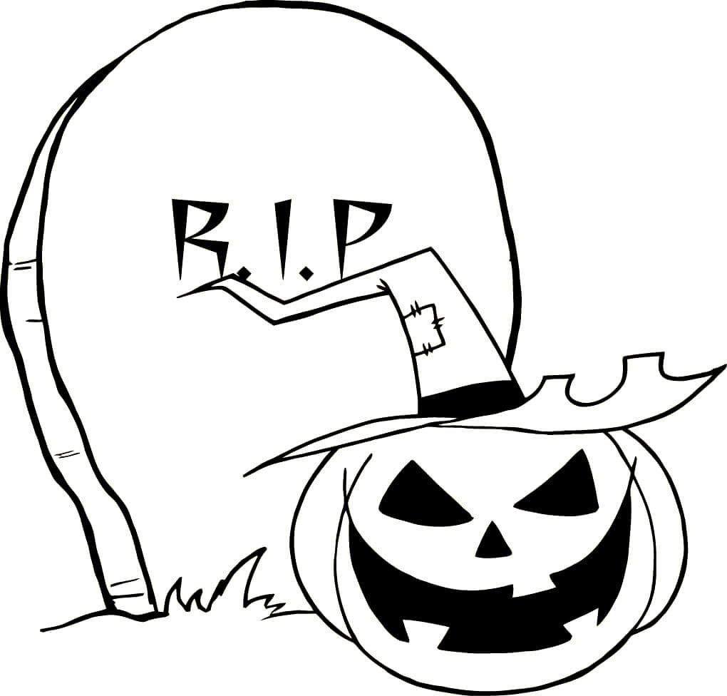 Рисунок карандашом на тему Хэллоуин рип