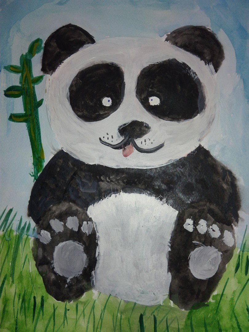 Рисование панды для детей 4 лет
