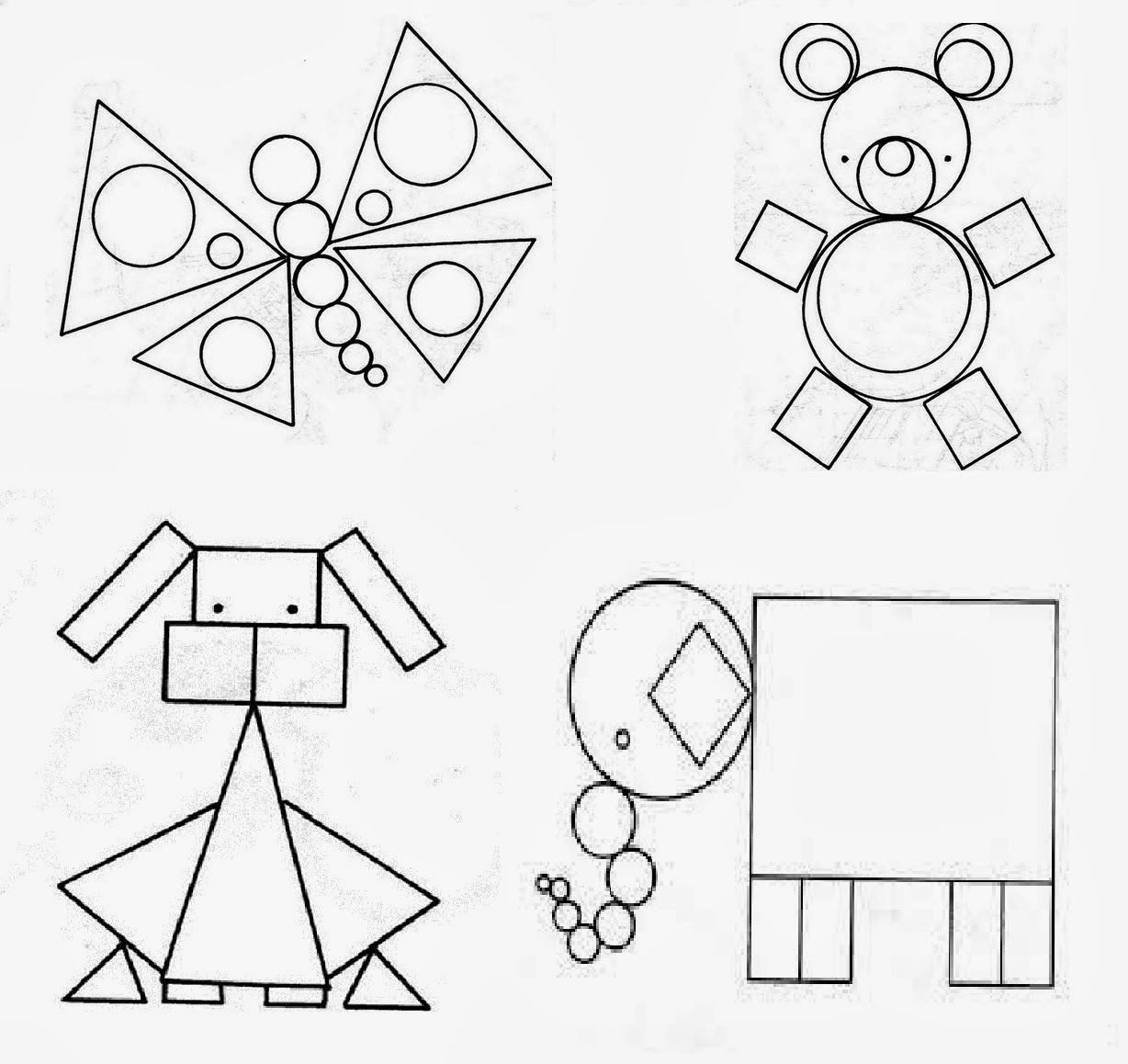 Фигуры из геометрических фигур дошкольникам