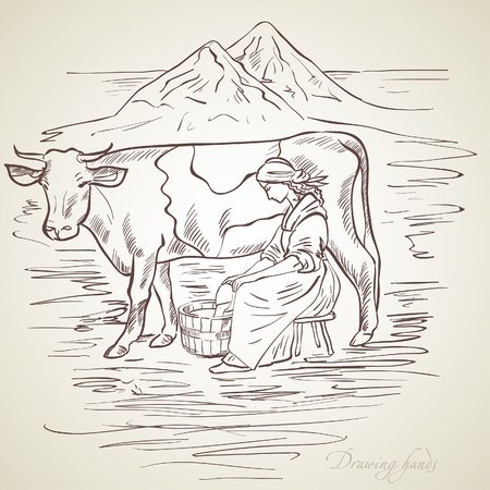 Доярка вектор