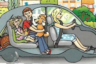 Пассажиры в автомобиле иллюстрация