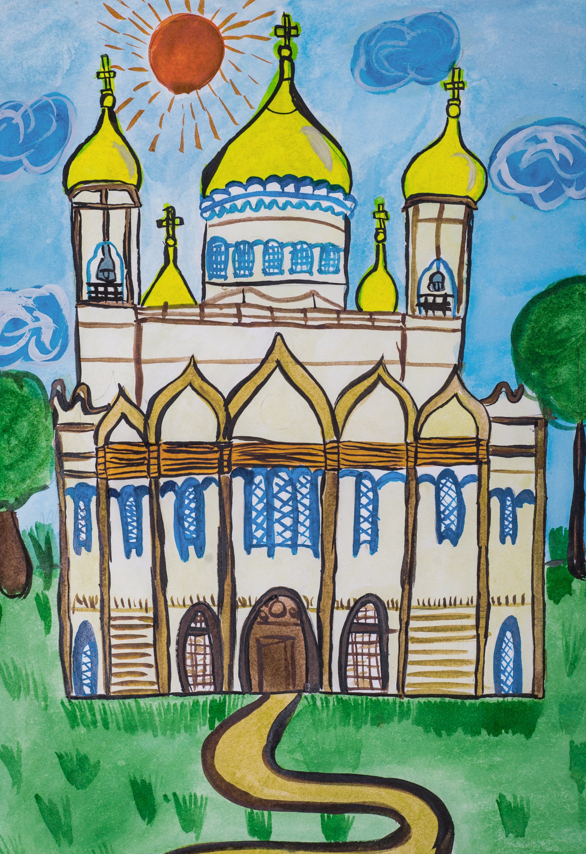 Рисование детьми храм Волгоград