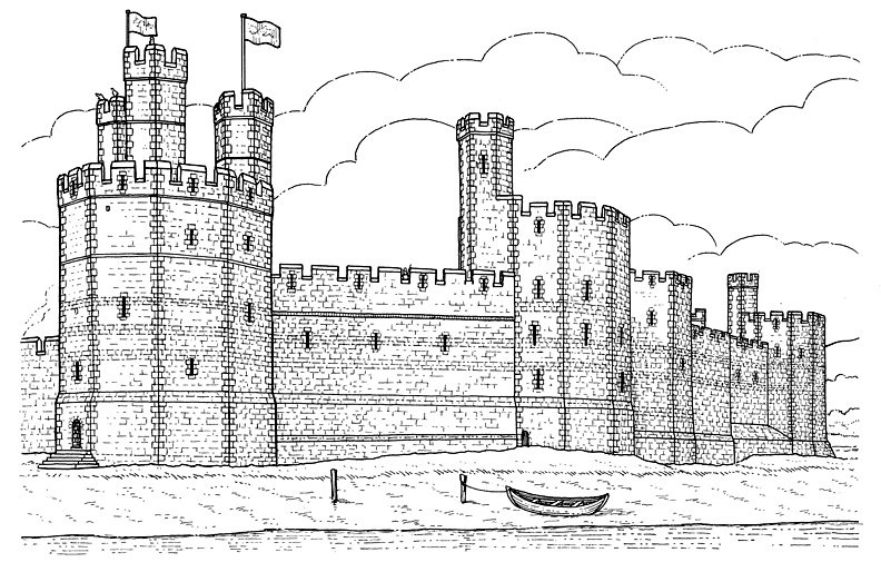 Рисунки замков средневековья карандашом