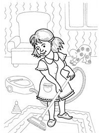 Раскраска Мамина помощница