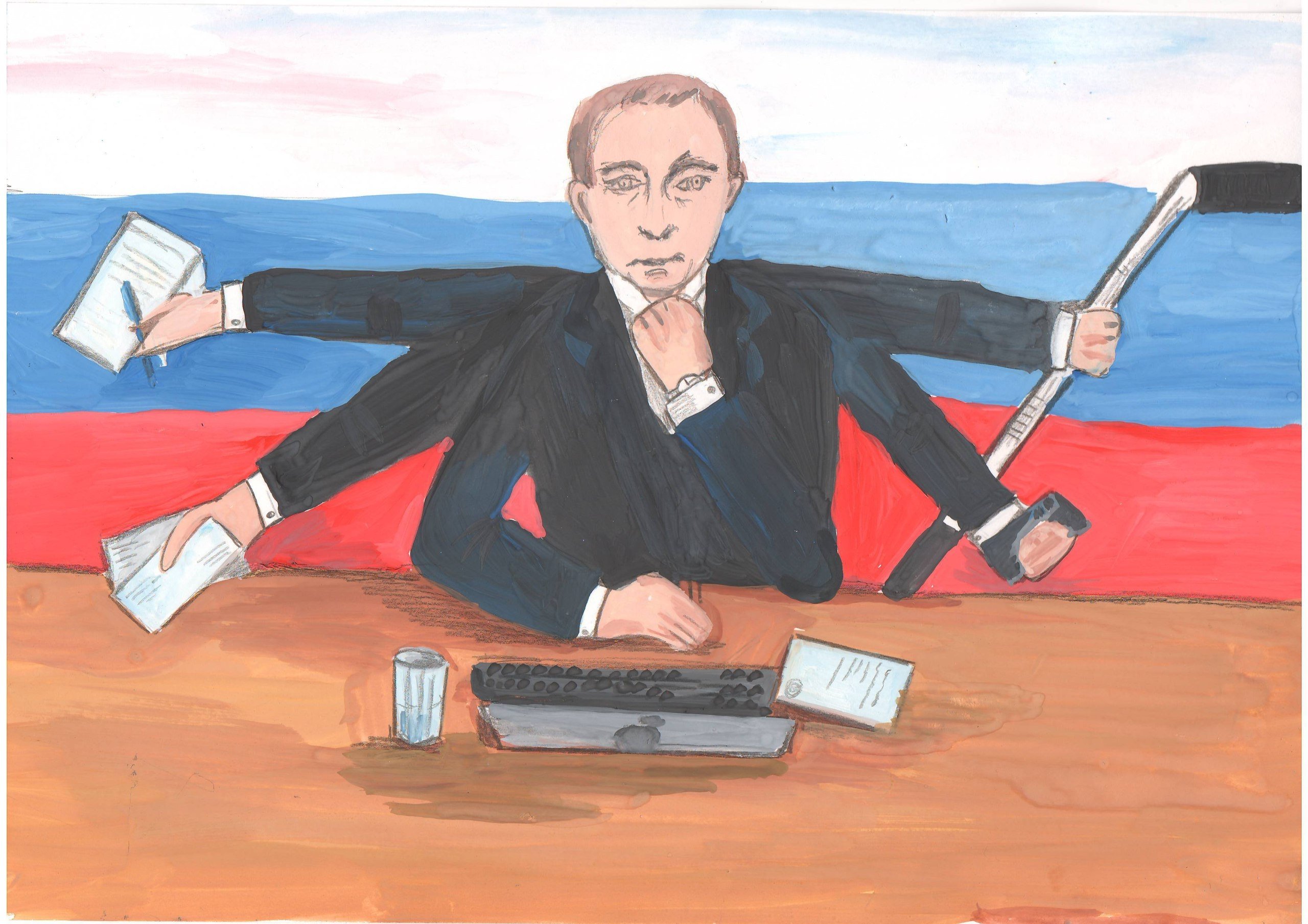 Путин рисунок для детей
