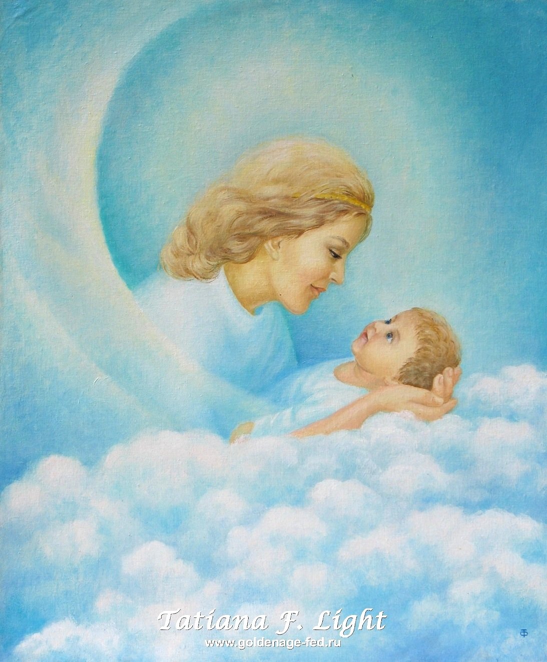 Мама ангел с малышом