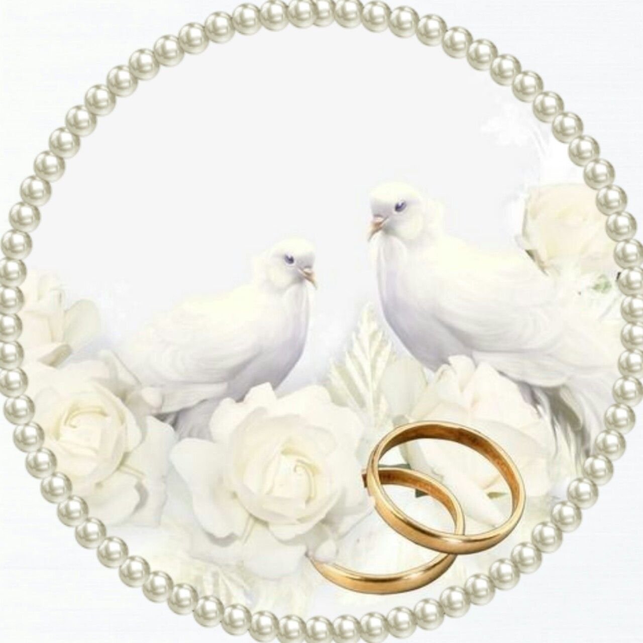 Свадебные голуби на прозрачном фоне