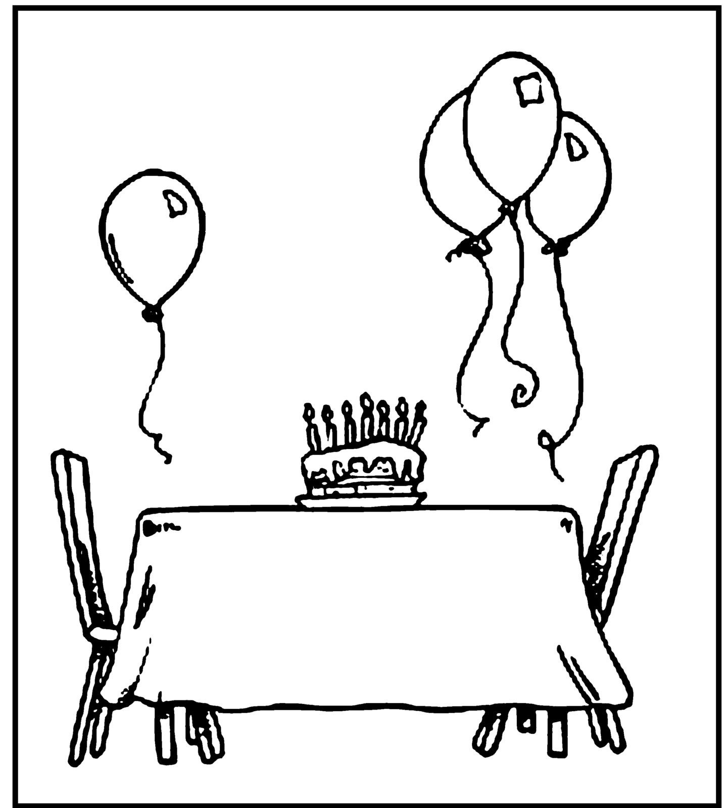 Праздничный стол на день рождения рисунок