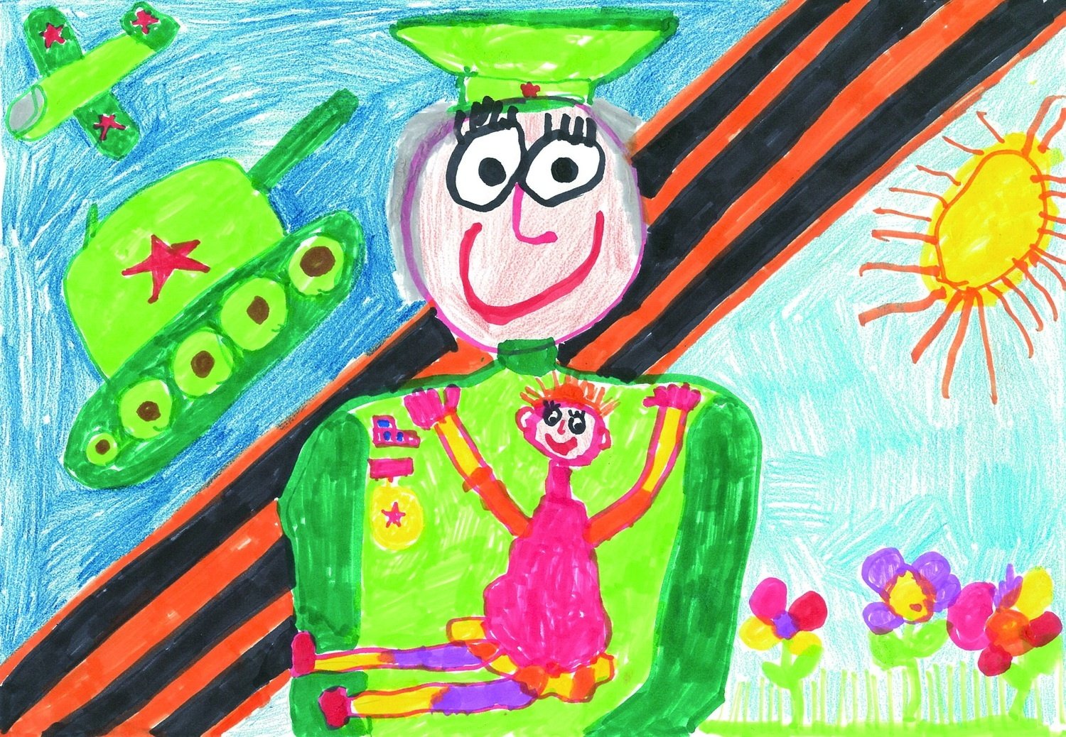 Детский рисунок день победы для конкурса