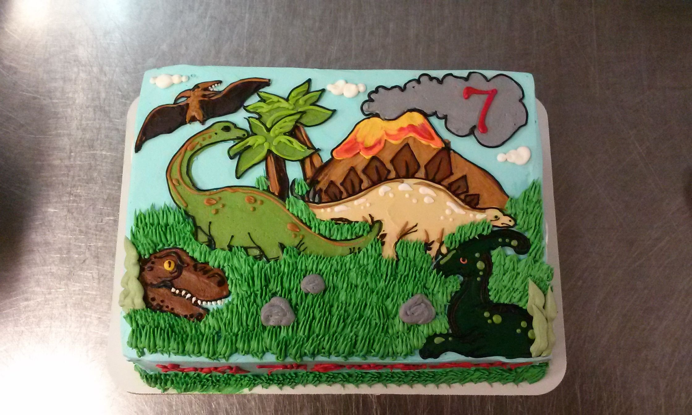 Торты с динозаврами для детей кремовые