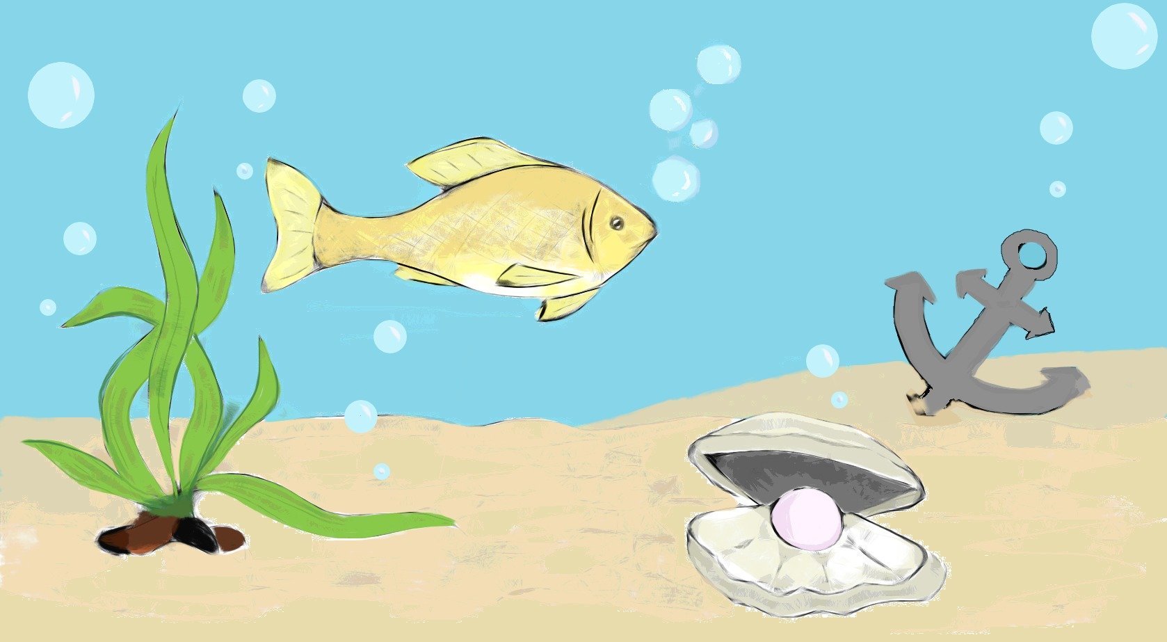 Детские рисунки на тему подводный мир