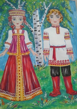 Детские рисунки национальных костюмов