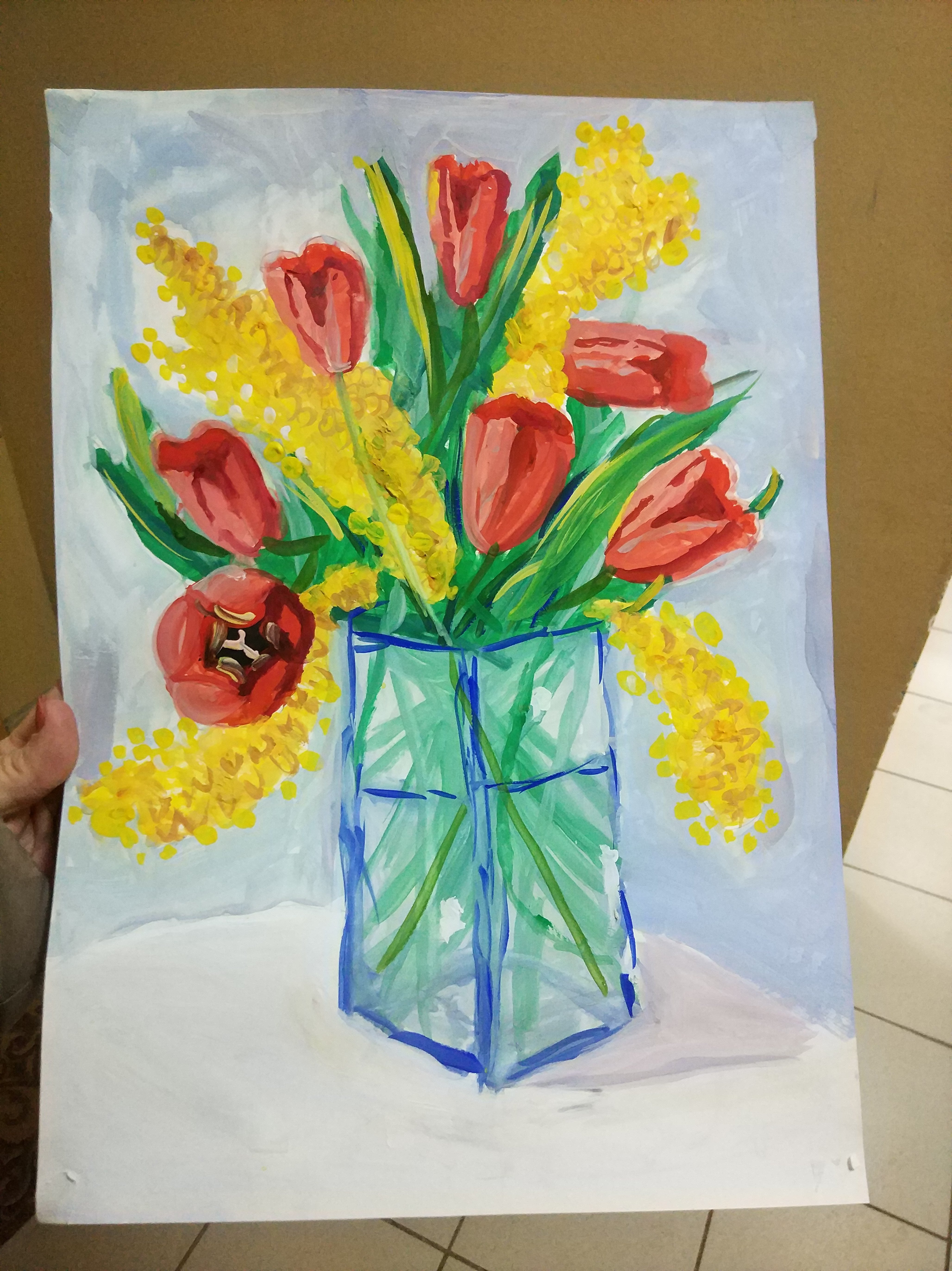 Рисование цветы для мамы
