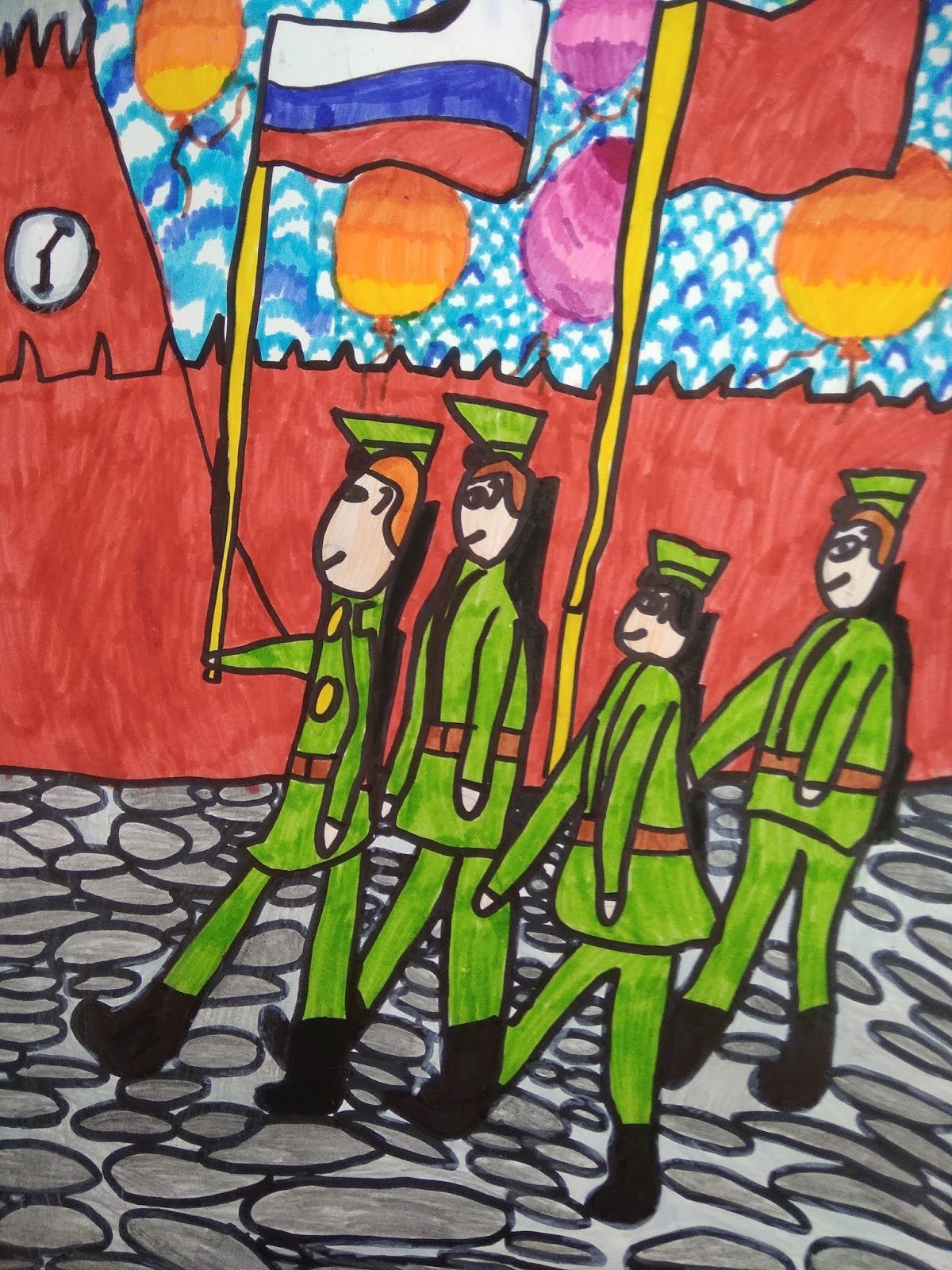 Рисунок парад Победы 9 мая