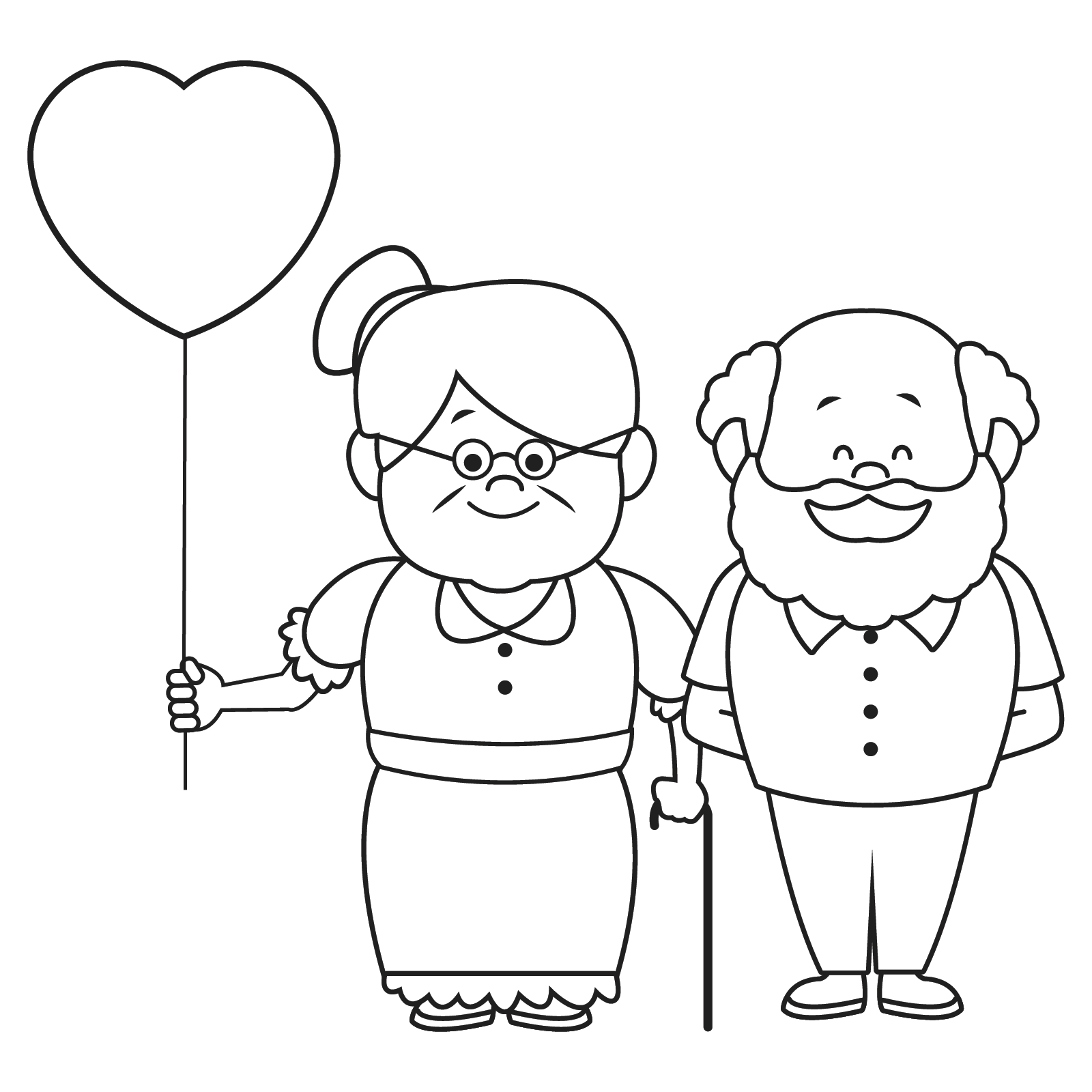 Grandpa and grandma раскраска