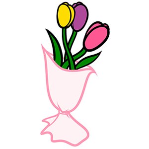 Лёгкий рисунки на 8 марта букет