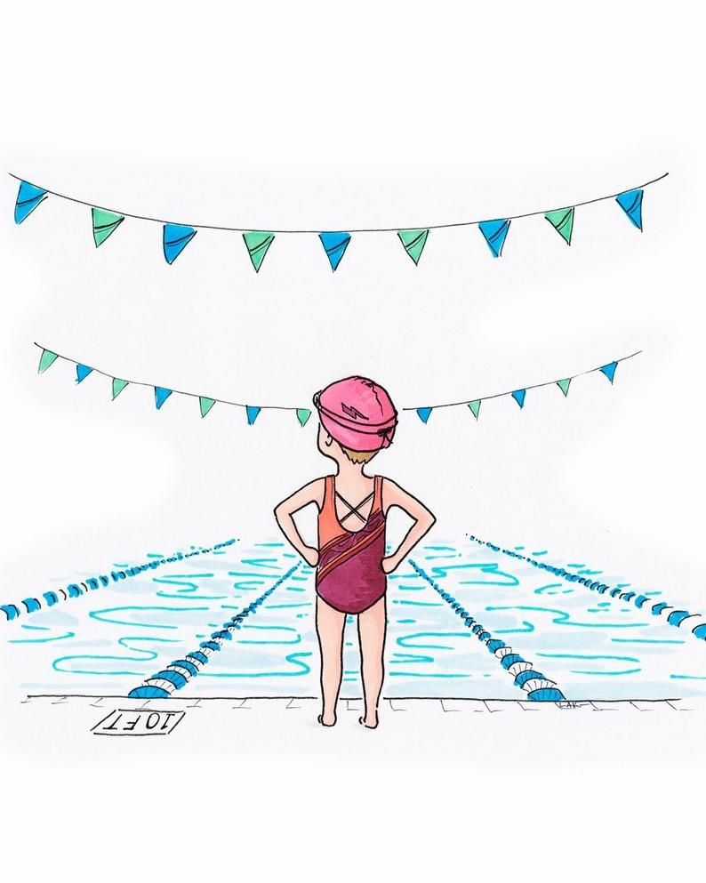 Рисунок плавание в бассейне