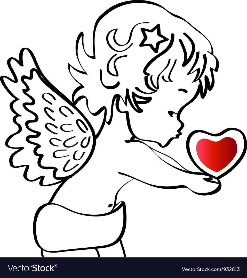 Сердечко с крылышками ангелочка