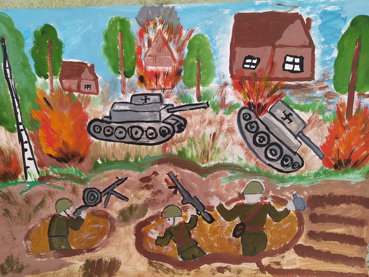 Рисунки ко Дню Победы с танками