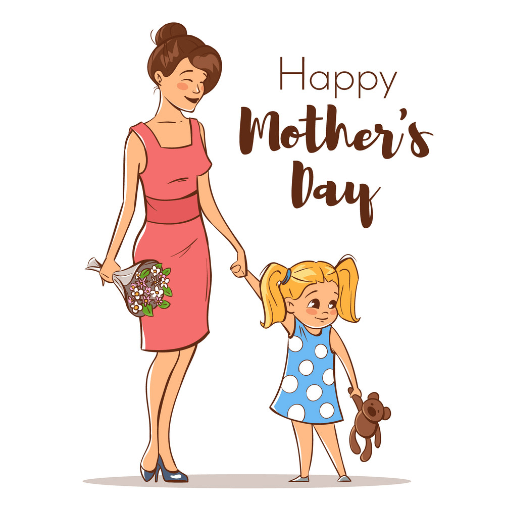 Рисунок на день матери мать и дочка