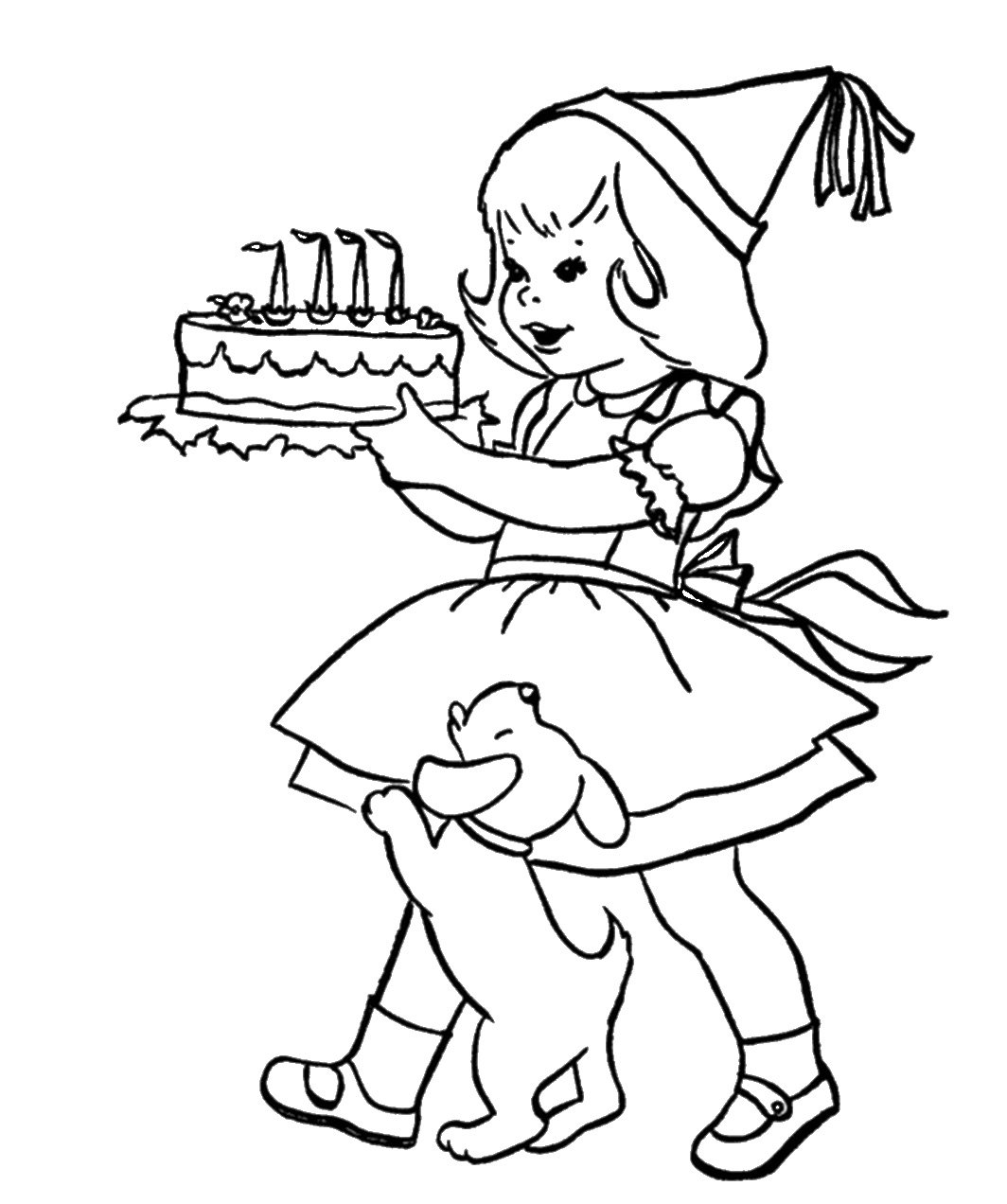 Раскраска с днём рождения для девочки 7 лет