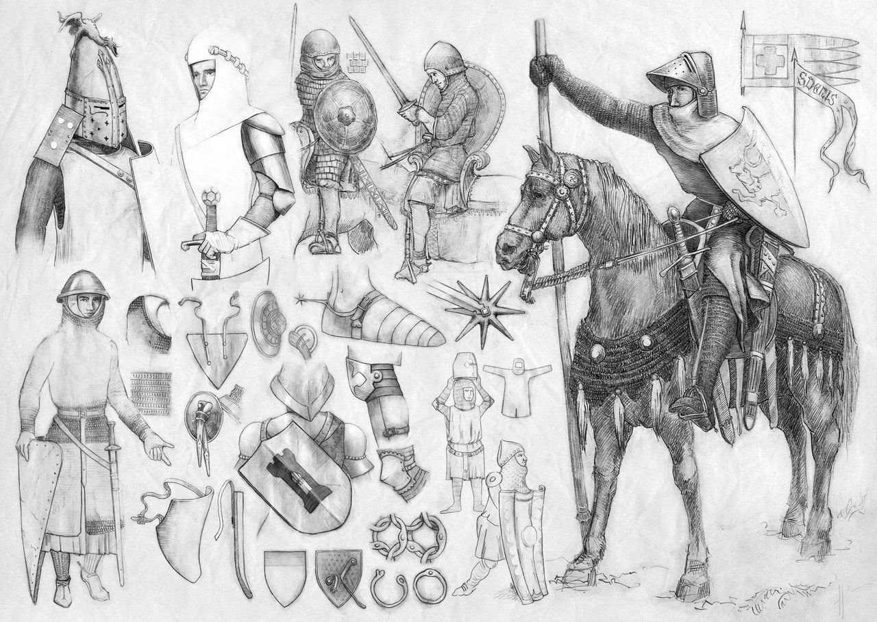 Средневековые доспехи рисунок