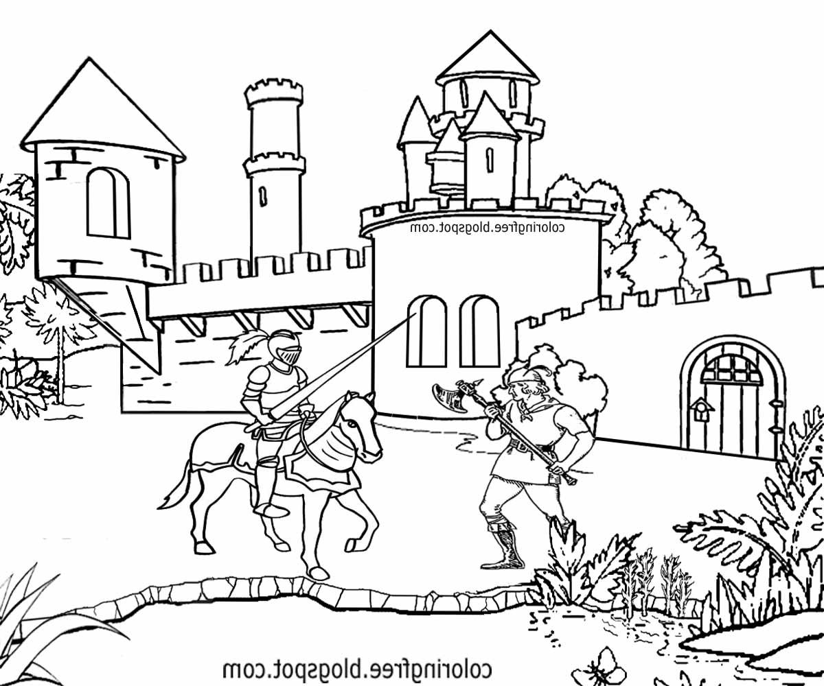 Раскраска средневековый город для детей
