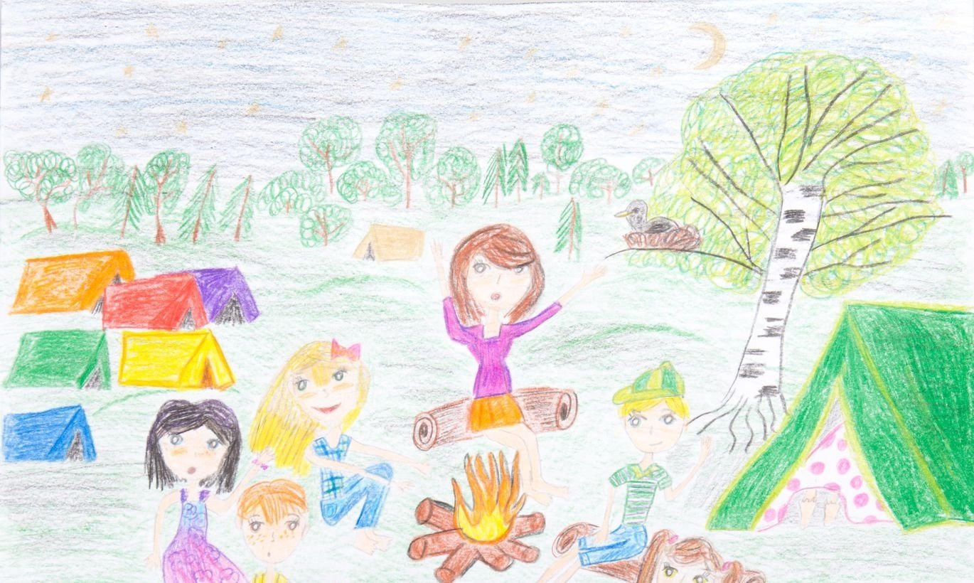 Рисунок на тему детский лагерь
