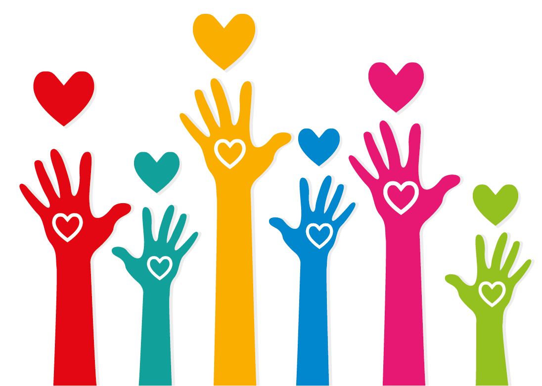 Символ волонтеров. Волонтеры руки разноцветные. Руки с сердечками волонтеры. Разноцветные ладошки.