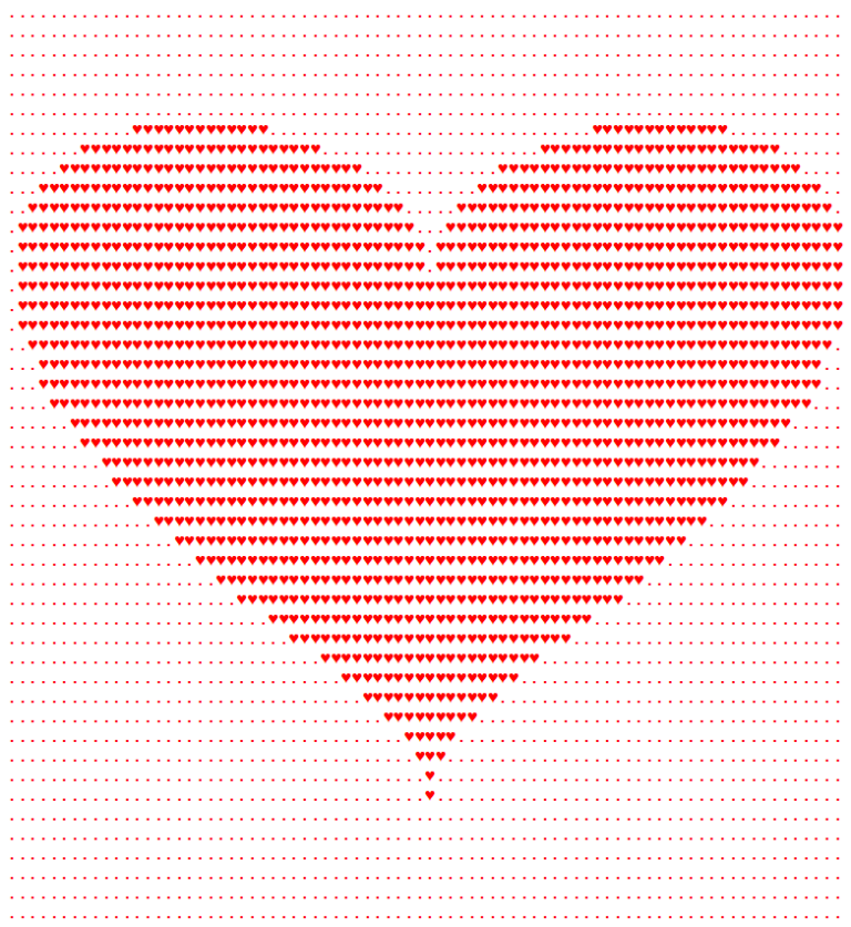 Па сердце. Символ сердца. Сердце из символов. Сердце из смайликов. Сердце из точек.