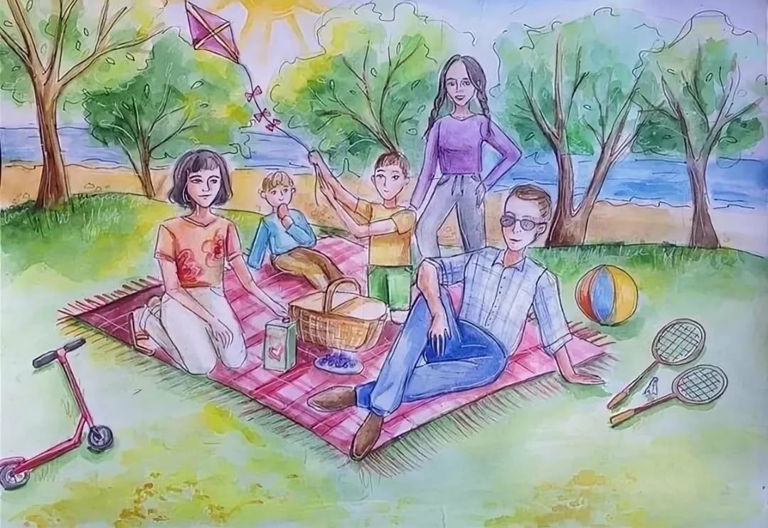 Картина семья на отдыхе бондаренко