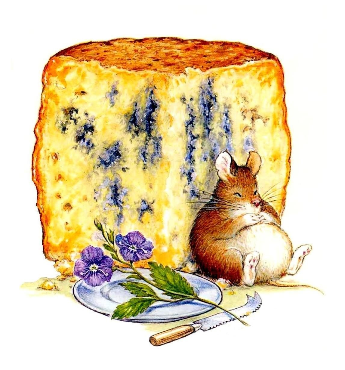Иллюстрация мышонка в сыре