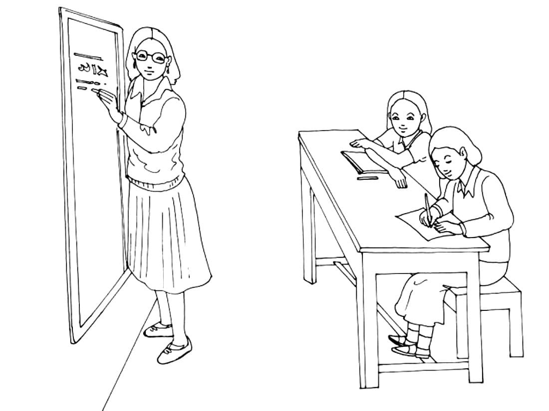Рисунок урок в школе карандашом