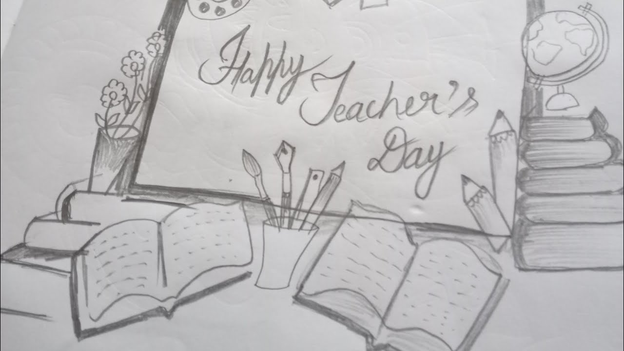 Рисунок спасибо учителю начальных классов карандашом