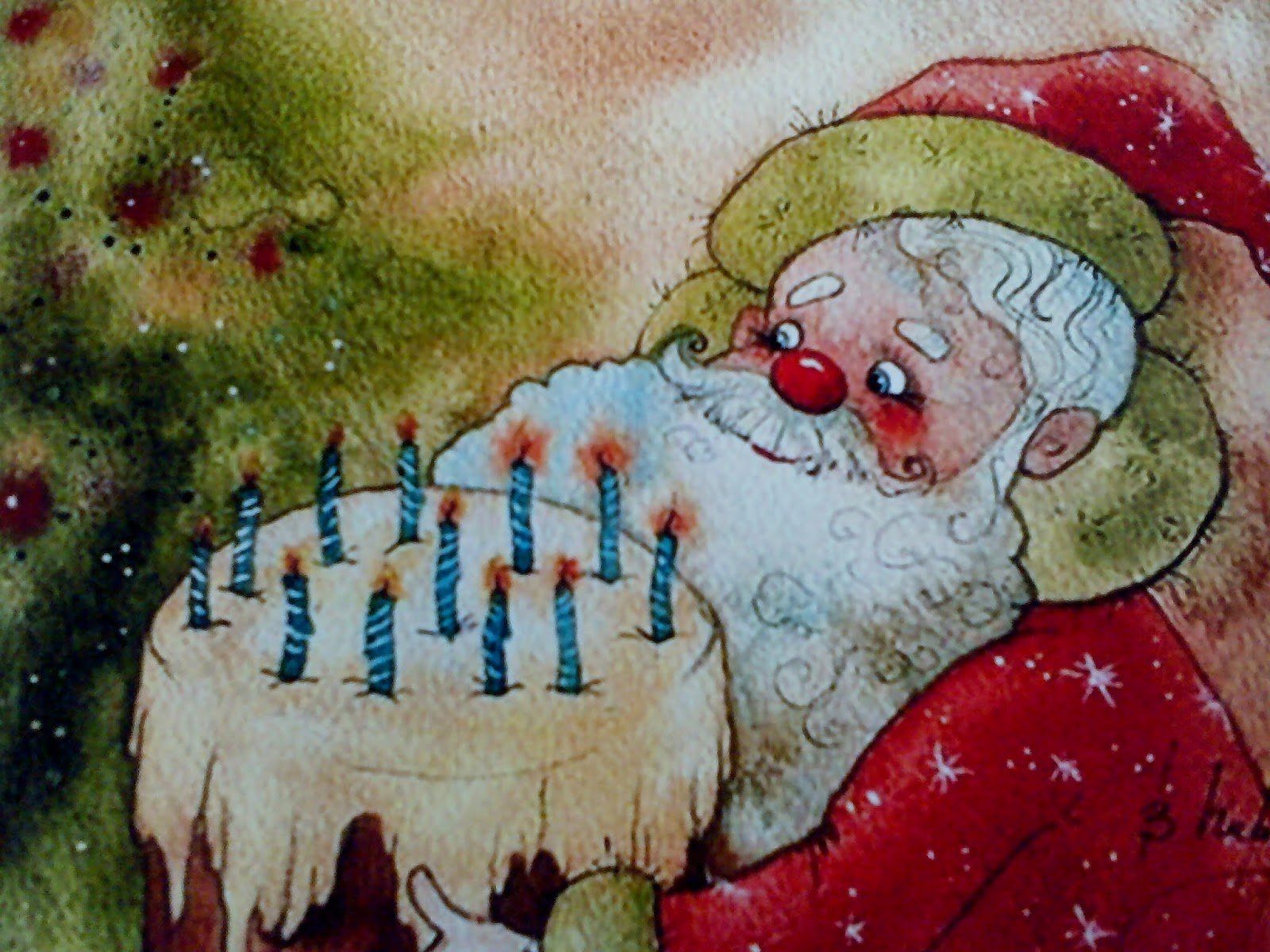 День рождения Деда Мороза рисование